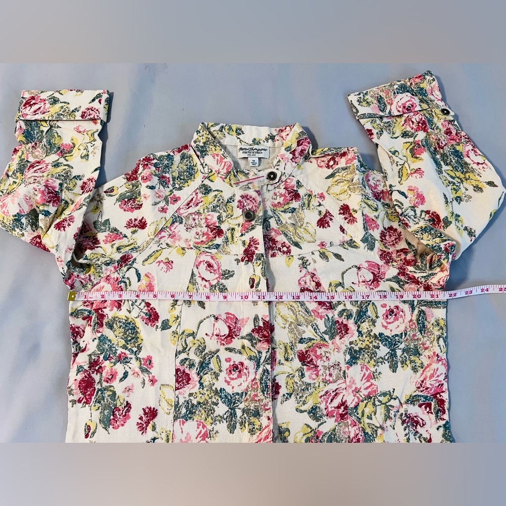 Norm Thompson Floral Blazer With Buttons Sz Medium Cotton NWOT! - Picture 5 of 10